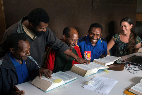 Catherine working in Papua New Guiniea